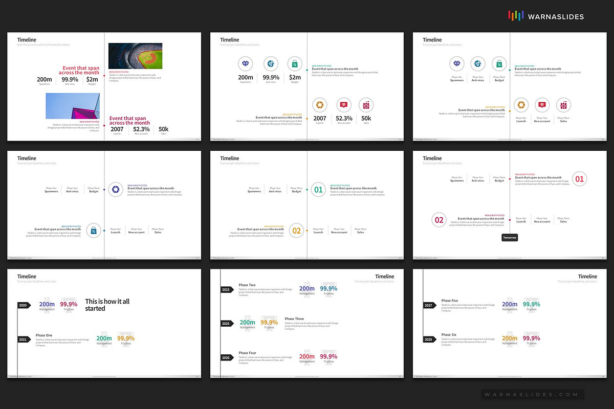 Timeline PowerPoint Templates, a Presentation Template by Warna Works (Photo 15 of 24)
