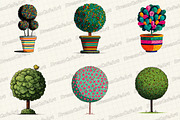 Christmas Topiary Trees Clipart, an Illustration by DreamCafeArt (Thumbnail 6 of 6)