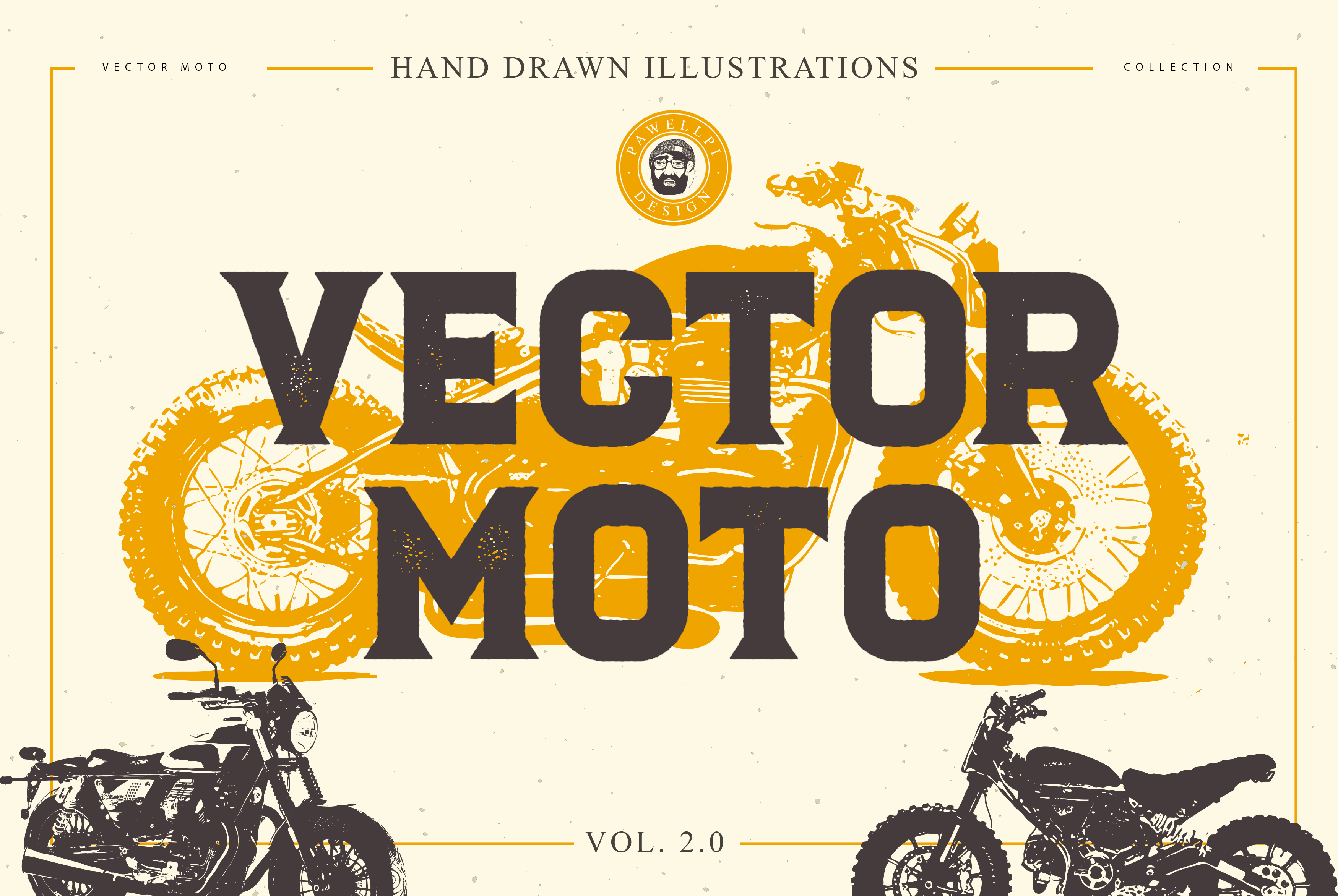 VECTOR MOTO HAND DRAWN BUNDLE 2.0, a Decorative Illustration by pawellpi