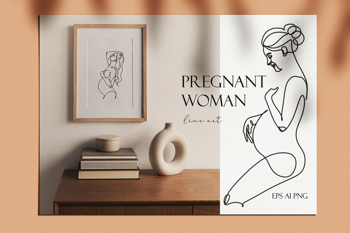 Pregnant woman line art, a Healthcare Illustration by velychko.ua (Photo 9 of 11)