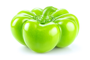 A green bell pepper is set against a, a Background Photo by ZinetroN