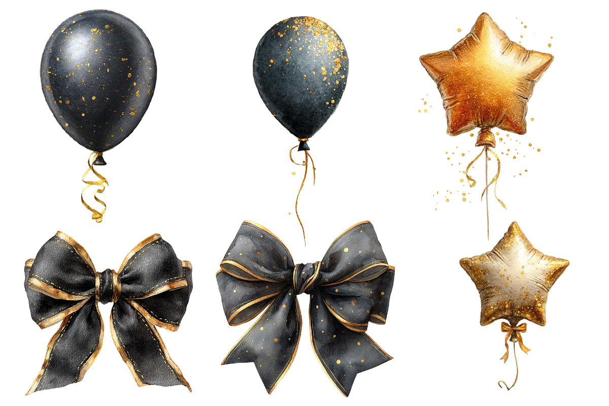 New Years Balloons Clipart, an Illustration by Designworld (Photo 5 of 5)