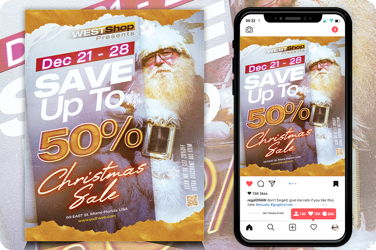 Christmas Sale Promo Event Flyer, a Flyer Template by regalDRAW (Photo 1 of 3)