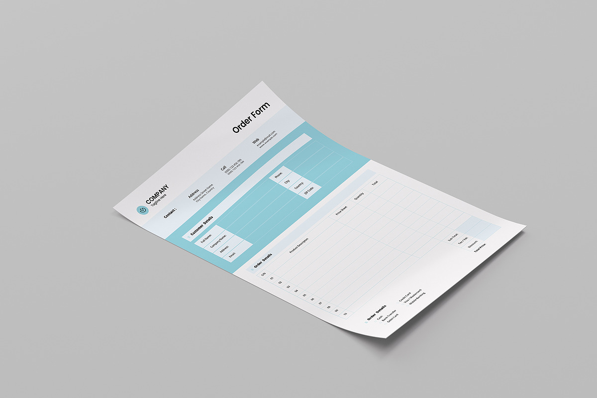Clean Minimal Order Form Template, a Print Template by afsar.hossain (Photo 2 of 3)