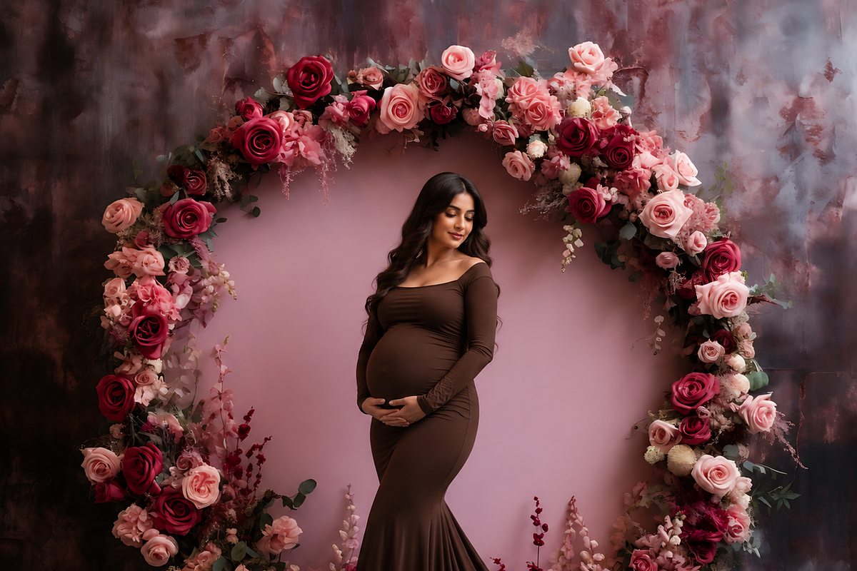 Floral Ring Backdrops Maternityshoot, a Background Graphic by Chipshpow Graphics (Photo 7 of 13)