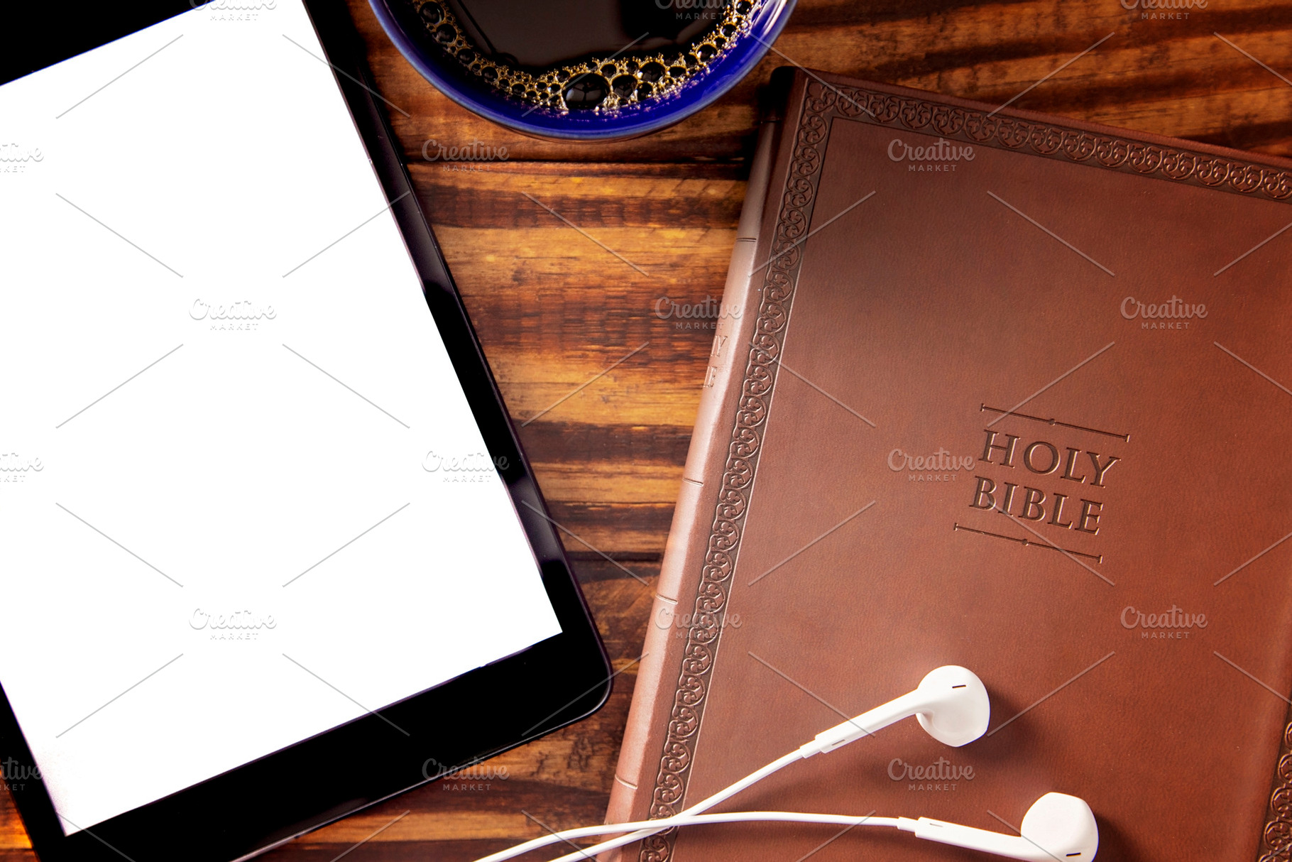 A Tablet with a Bible for LIve Streaming Church Services or Bibl, an Abstract Photo by P Maxwell Photography