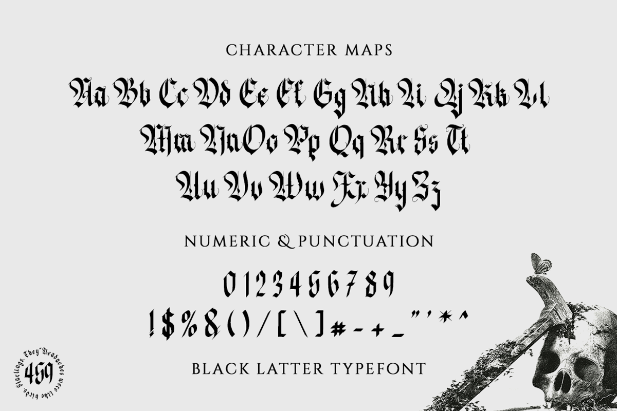 The Frankenstype - Blackletter, a Blackletter Font by Meizzaluna Design (Photo 5 of 9)