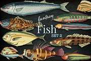 Beautiful Fantasy Fish Set 2, a Graphic by Digital Vintage (Thumbnail 1 of 2)