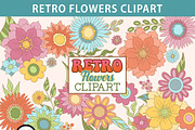 Retro Flower Clipart PNG, an Illustration by SLS Lines (Thumbnail 6 of 6)