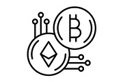 Cryptocurrency Line Icon, an Outline Icon by Pexelpy (Thumbnail 1 of 2)