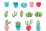 Watercolor cactus set, an Illustration by bosmoll (Thumbnail 5 of 7)