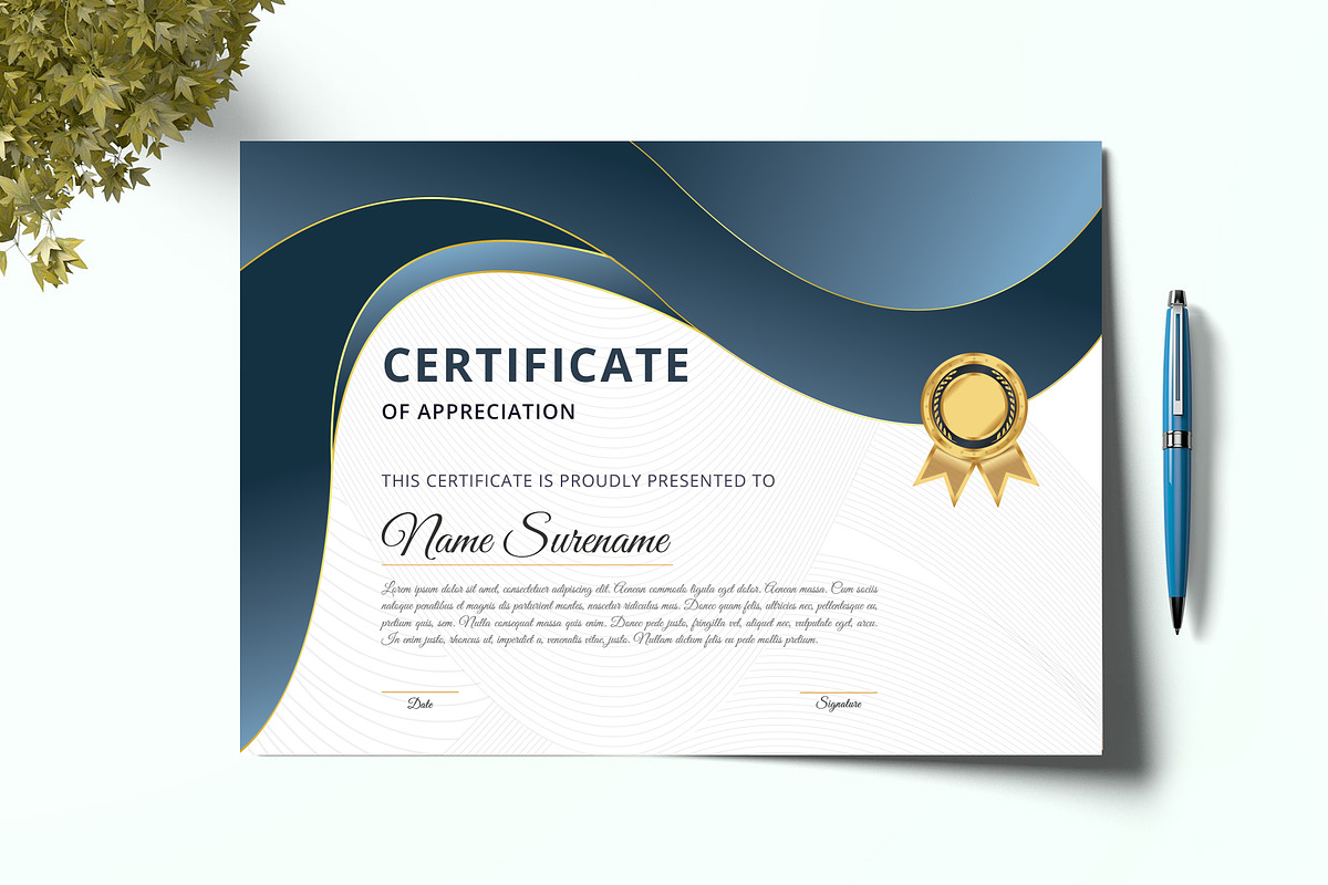 Modern abstract certificate template, a Stationery Template by MRI STUDIO