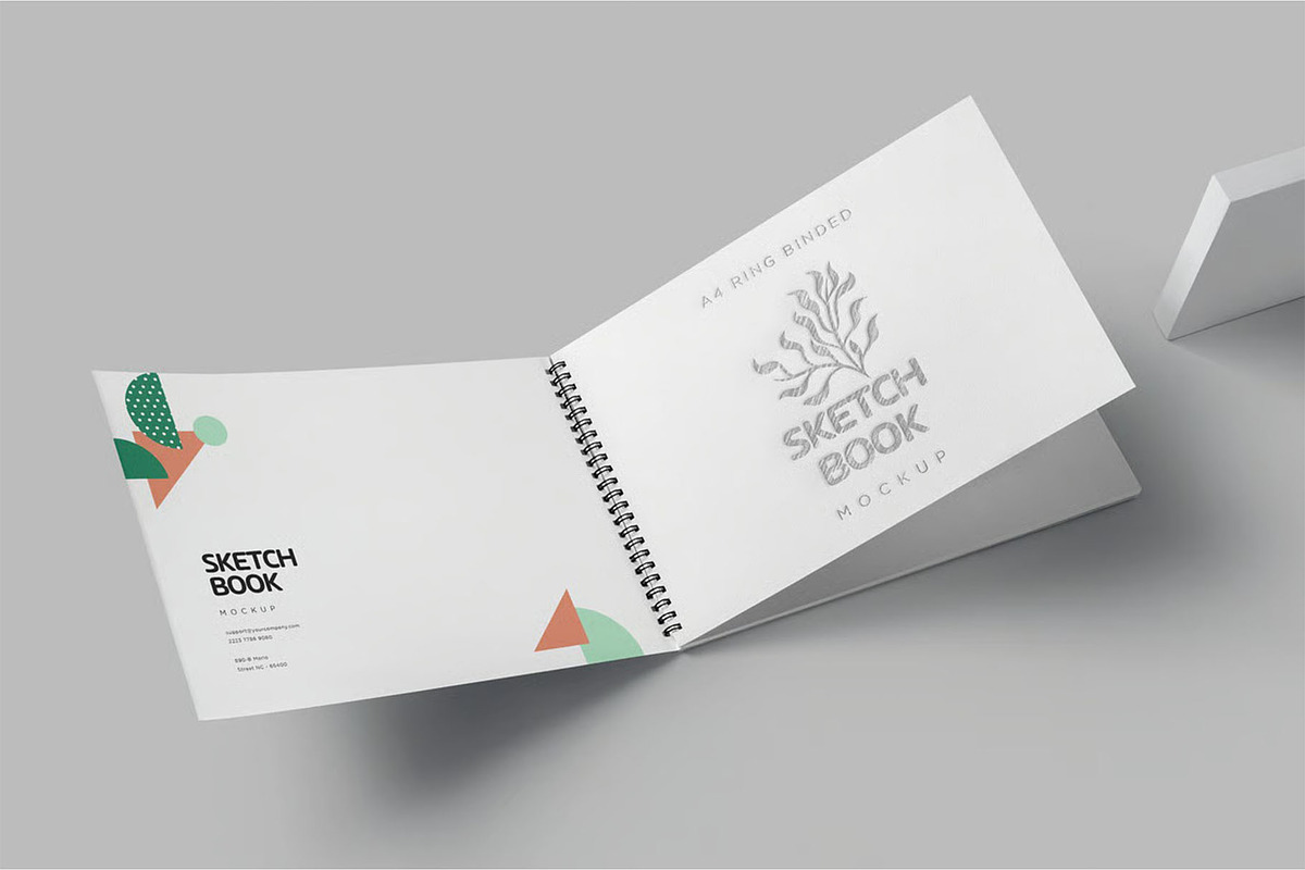 Landscape Spiral Sketch Book Mockups, a Product Mockup by megostudi0 (Photo 2 of 7)