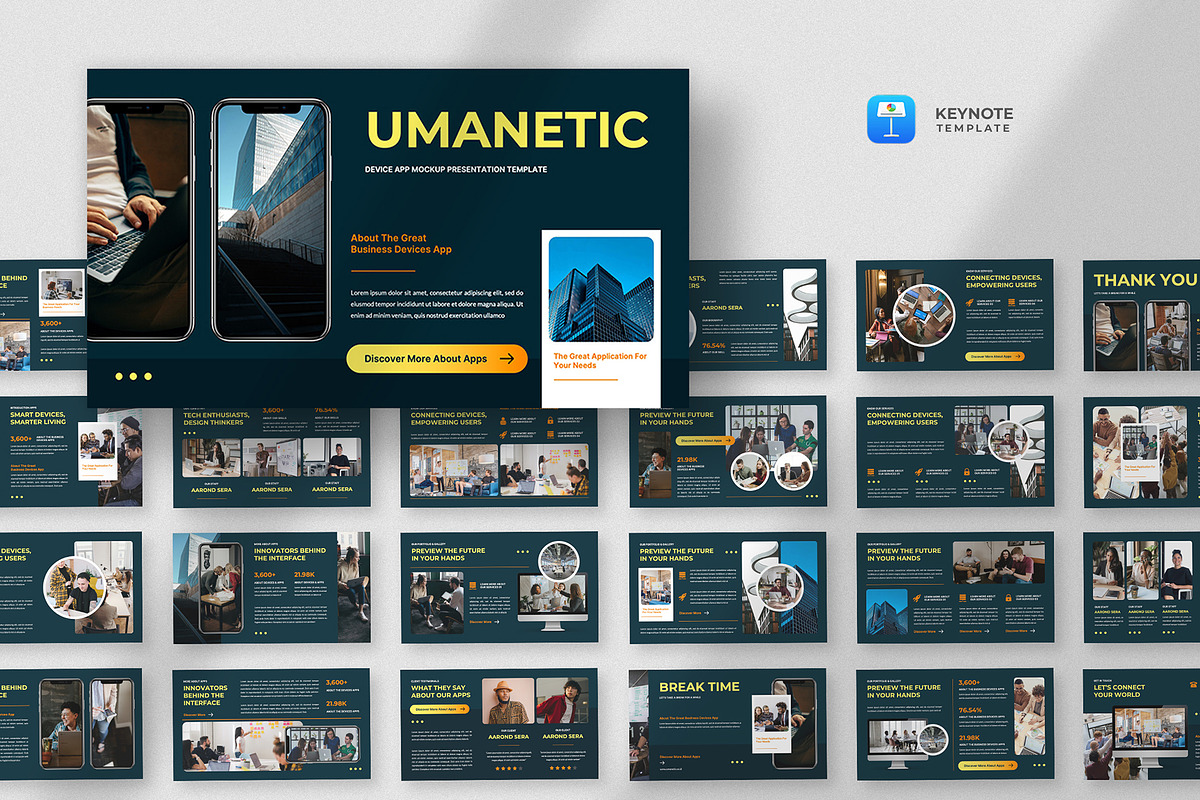 Mobile App Keynote Template, a Presentation Template by fluffstudio (Photo 1 of 4)