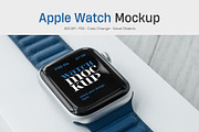 Apple Watch with Blue Band Mockup, a Wearable Device Mockup by Country4k (Thumbnail 1 of 5)