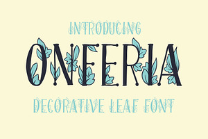 Onferia - Decorative Leaf Font