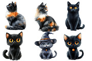 Halloween Cat Clipart, an Illustration by Designworld (Thumbnail 2 of 6)