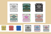 Vintage Typewriters Clipart Pattern, a Graphic by IRSYART (Thumbnail 8 of 11)