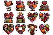 Valentine Love Clipart, a Graphic by CitraGraphics (Thumbnail 3 of 4)