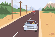 Road trip concept, highway with cars, a Transportation Illustration by Good Studio (Thumbnail 2 of 3)