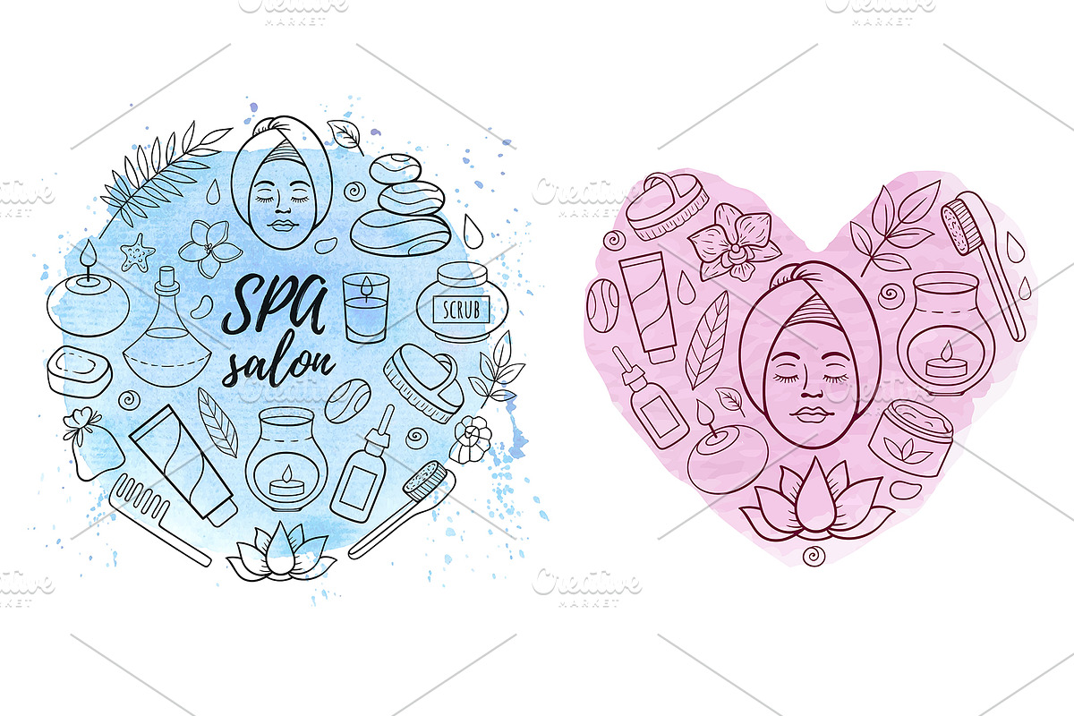 SPA and Massage Doodle Design Kit, a Healthcare Illustration by Artspace (Photo 5 of 5)