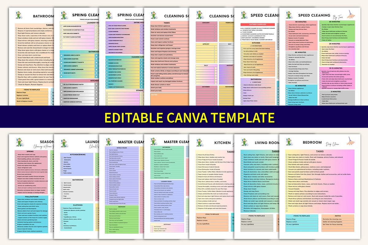 2026–2027 ADHD Cleaning Planner Bund, a Stationery Template by Designmela01