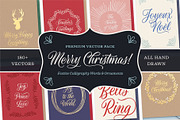 Merry Christmas Calligraphy Vectors, a Decorative Illustration by Molly Suber Thorpe (Thumbnail 1 of 7)