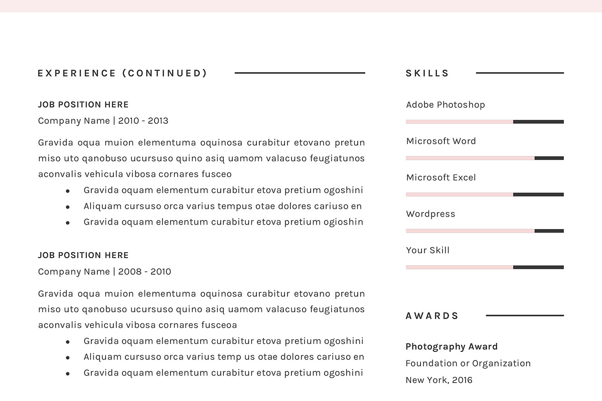 Professional Resume Template - Word, a Resume Template by GResume (Photo 7 of 7)