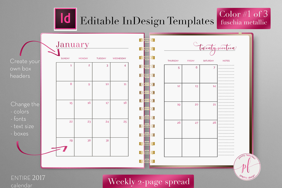 Monthly Planner | InDesign Template, a Stationery Template by Planner Templates (Photo 7 of 17)