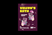Green Purple Birthday Invitation, an Invitation Template by Neermana (Thumbnail 3 of 4)