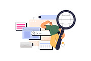 People search information online set, a Person Illustration by PaperTrident (Thumbnail 7 of 9)
