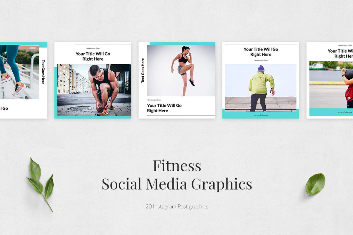 Fitness Instagram Posts, a Social Media Template by Social Corner Graphics (Photo 2 of 8)