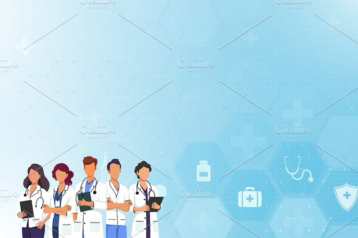 Medical team doctors background, a Healthcare Illustration by Yayasya (Photo 1 of 3)
