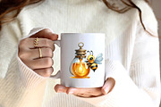 Watercolor Autumn Bees Garden Clipar, an Illustration by CreationArt (Thumbnail 6 of 9)