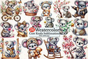 Koala Clipart, Leopard Koala Clipart, a Seasonal Illustration by Rose Art
