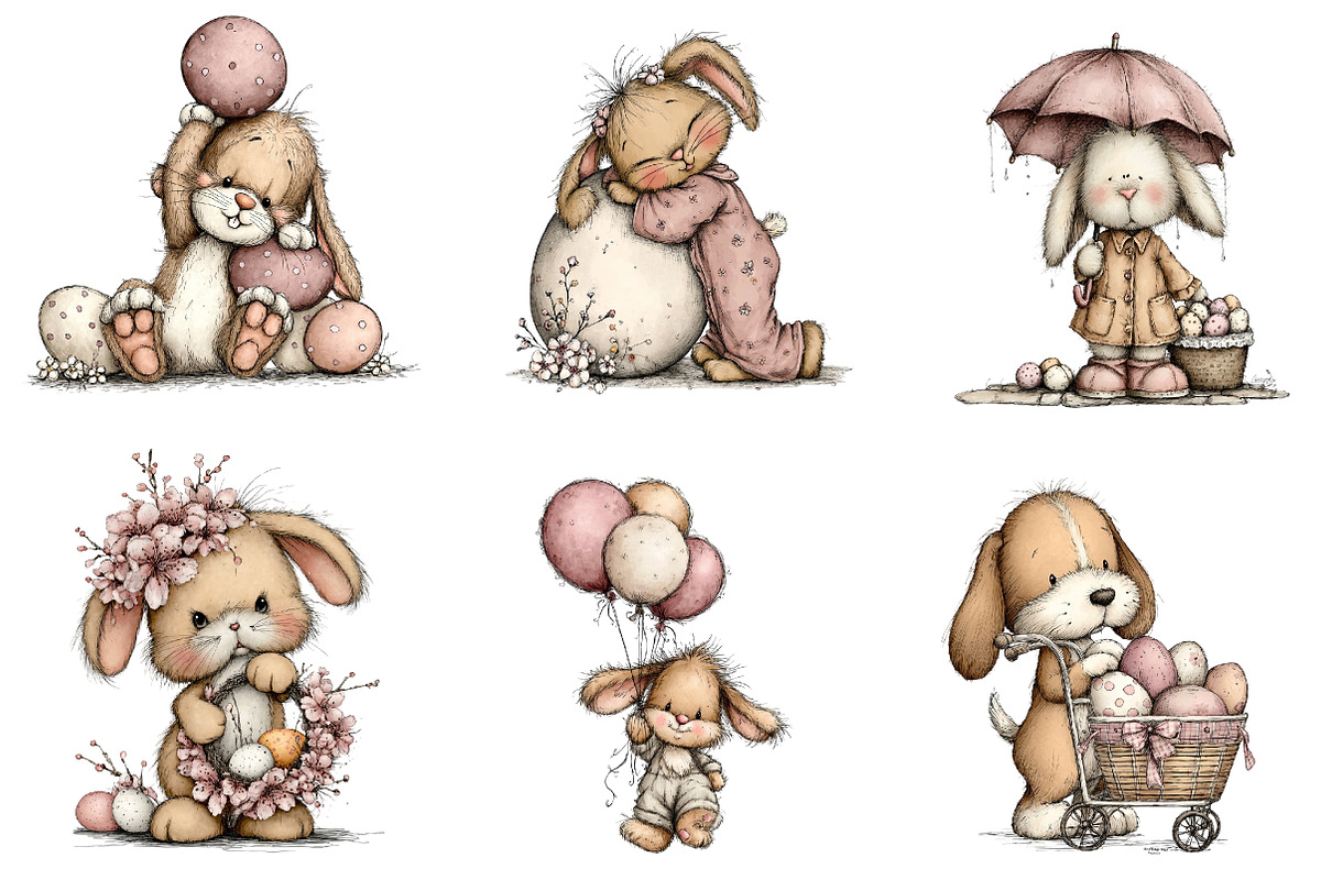 Whimsical Easter Clipart, an Illustration by CreationArt (Photo 5 of 5)