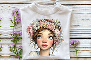 Whimsical Summer Girl Clipart, an Illustration by OK Design (Thumbnail 4 of 6)
