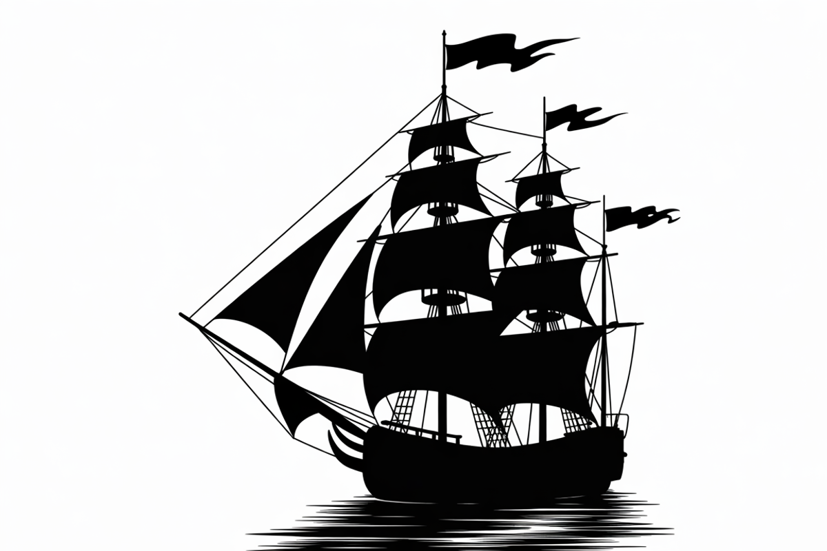 Sailing Ship Silhouette Vector, an Illustration by Amazin_art (Photo 7 of 8)