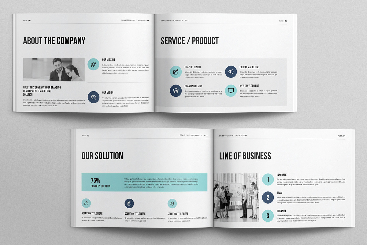 Brand Proposal Template Landscape, a Brochure Template by E-Type (Photo 3 of 7)