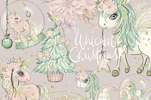 Unicorn Clipart, Christmas Clipart