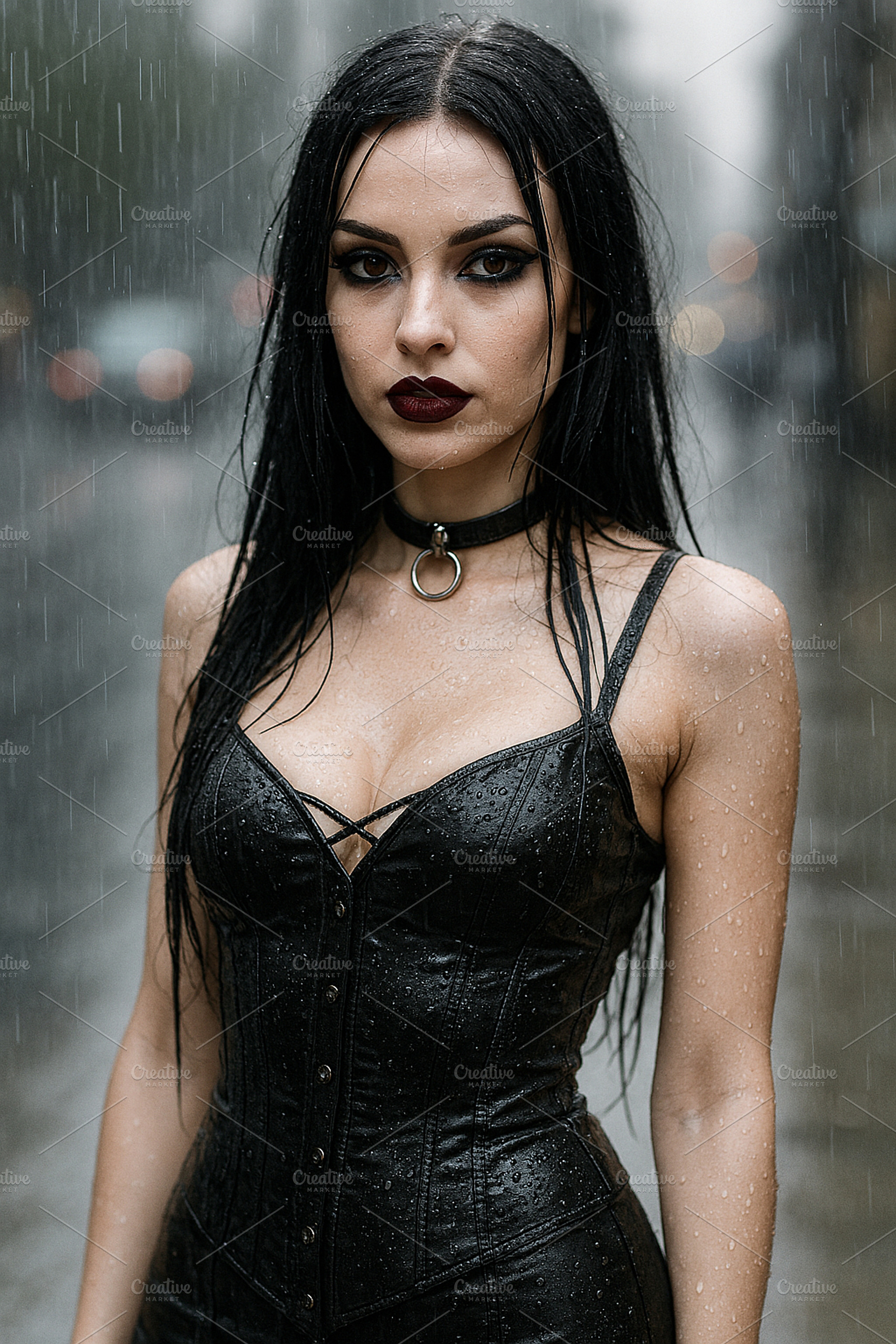 beautiful young goth woman AI generated, a Photo by WorldOfPhotos