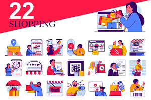 Shopping Web Illustrations, a Templates & Theme by alexdndz