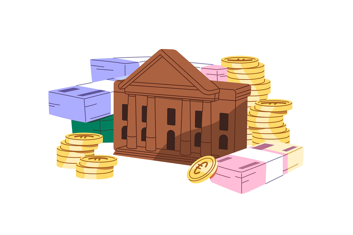 Cash money, coins set + backgrounds, a Finance Illustration by PaperTrident (Photo 11 of 12)