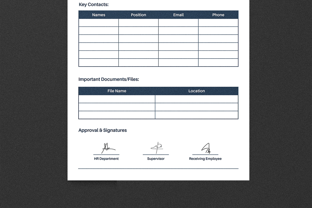 Work Handover Form Template, a Stationery Template by MightyDesign (Photo 5 of 8)