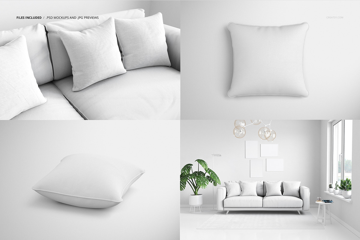 Square Cushions with Piping Mockup, a Household Mockup by creatsy2 (Photo 2 of 9)