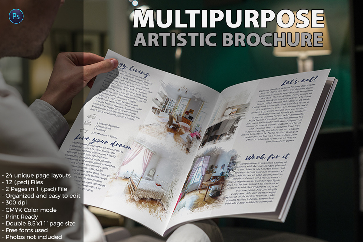 Multipurpose Artistic Brochure, a Brochure Template by GrafxFun (Photo 1 of 23)