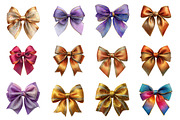 Watercolor New year Bow clipart, an Illustration by Designworld (Thumbnail 4 of 5)