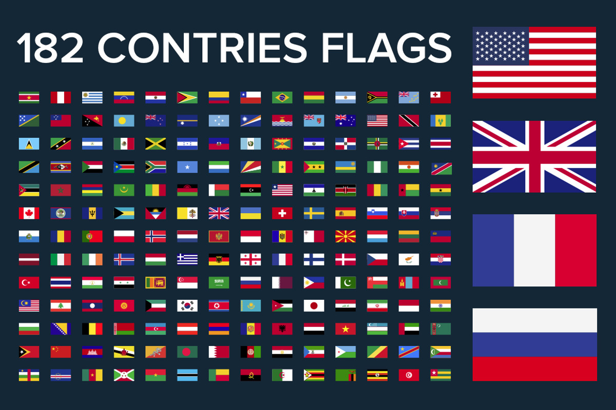 182 contries flags - $3, an Object Graphic by The G! Design