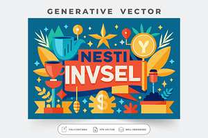 A colorful banner inspires self-inve, a Graphic by SouravDesign