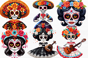 Dia De Los Muertos Skeleton Clipart